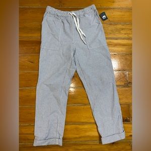 Roots drawstring pin stripped pants NWT